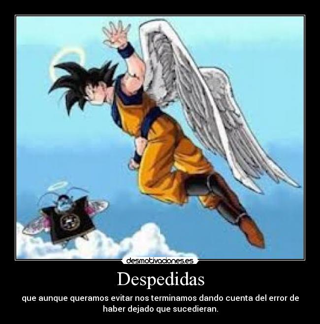 Despedidas - que aunque queramos evitar nos terminamos dando cuenta del error de
haber dejado que sucedieran.