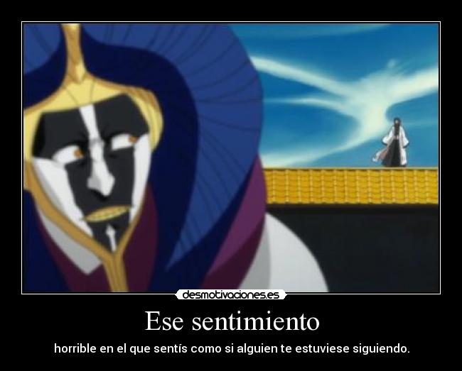 Ese sentimiento - horrible en el que sentís como si alguien te estuviese siguiendo.