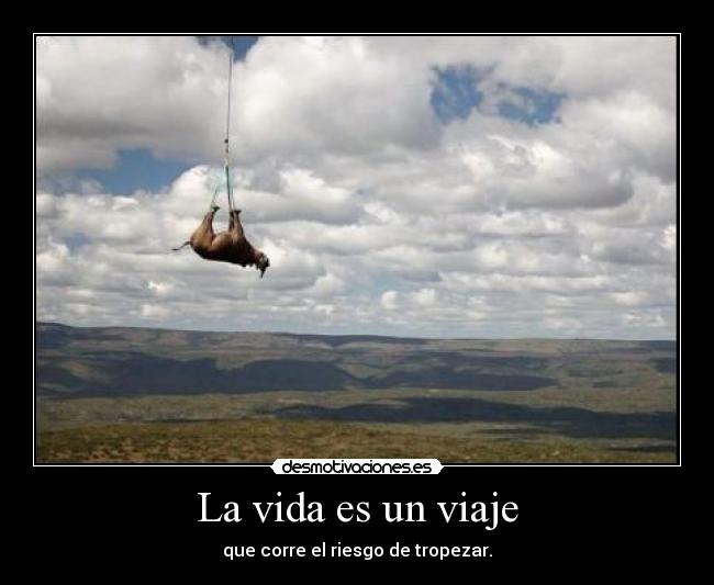 La vida es un viaje - que corre el riesgo de tropezar.