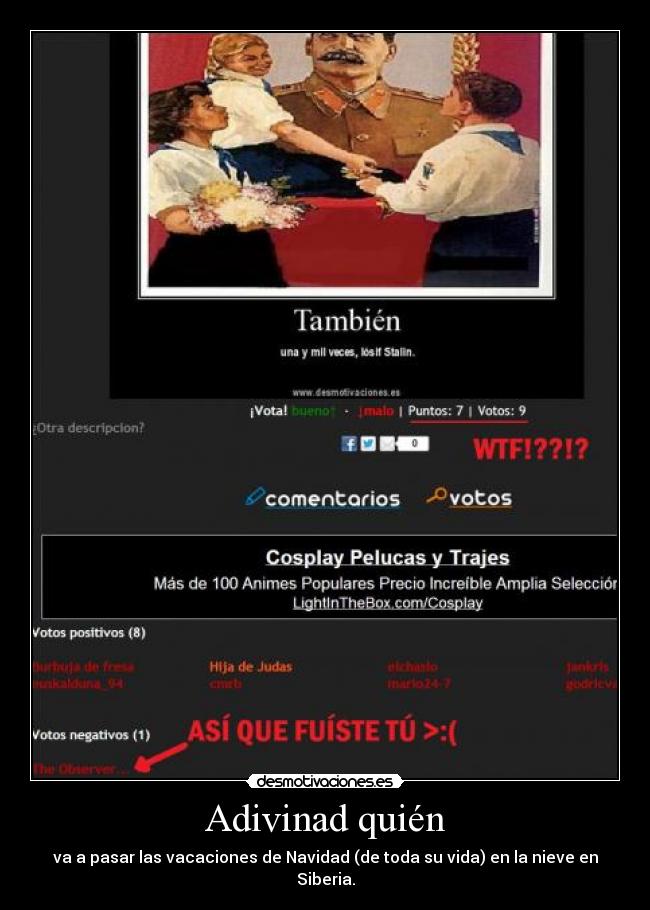 Adivinad quién - va a pasar las vacaciones de Navidad (de toda su vida) en la nieve en Siberia.