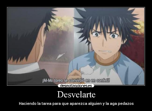 carteles desvelarte tarea aru majutsu index cap touma desmotivaciones