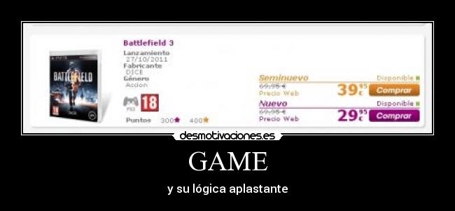 GAME - y su lógica aplastante