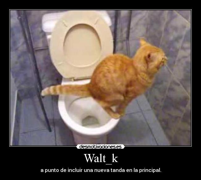 Walt_k - a punto de incluir una nueva tanda en la principal.