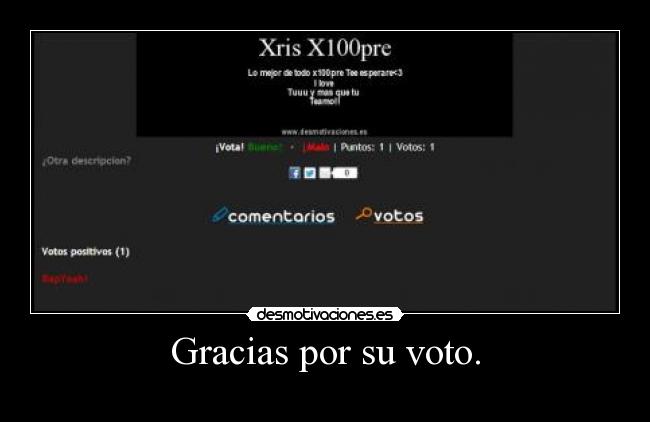 Gracias por su voto. -
