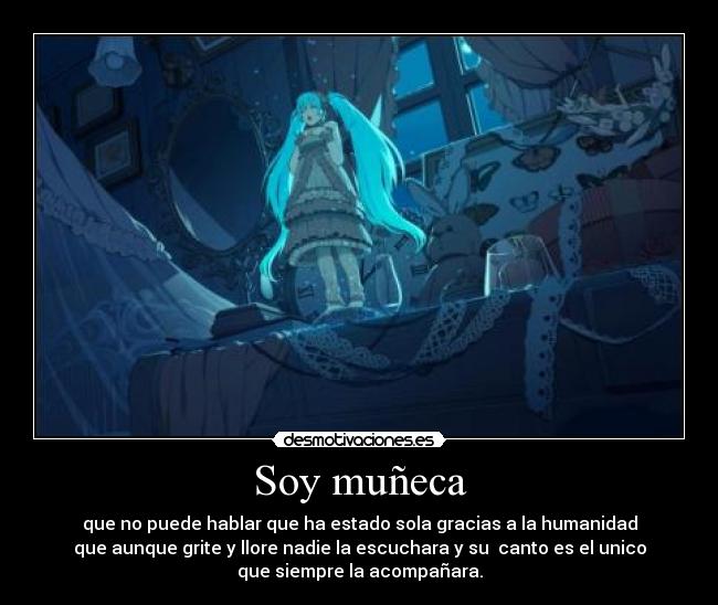 carteles miku hatsune vocaloid anime concepto bella muneca pierrot desmotivaciones