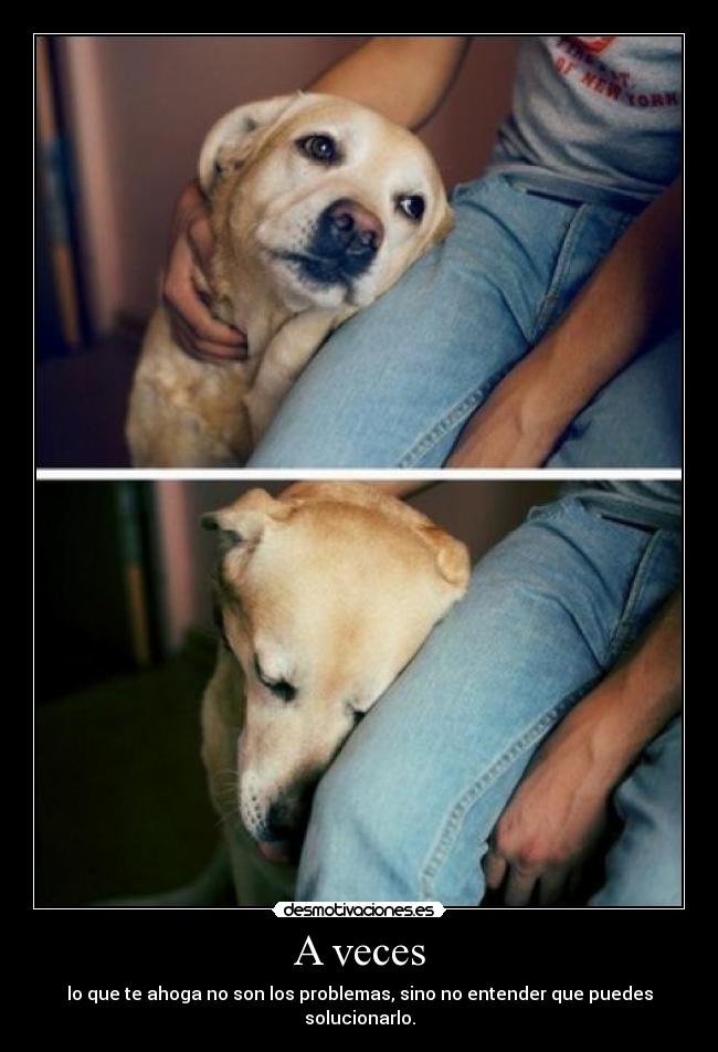 A veces - lo que te ahoga no son los problemas, sino no entender que puedes solucionarlo.