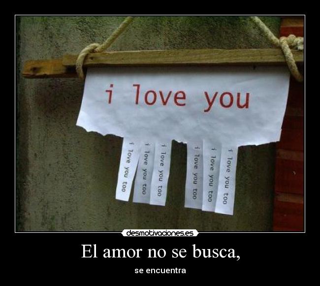 El amor no se busca, - se encuentra