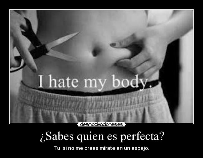 ¿Sabes quien es perfecta? - Tu si no me crees mírate en un espejo.