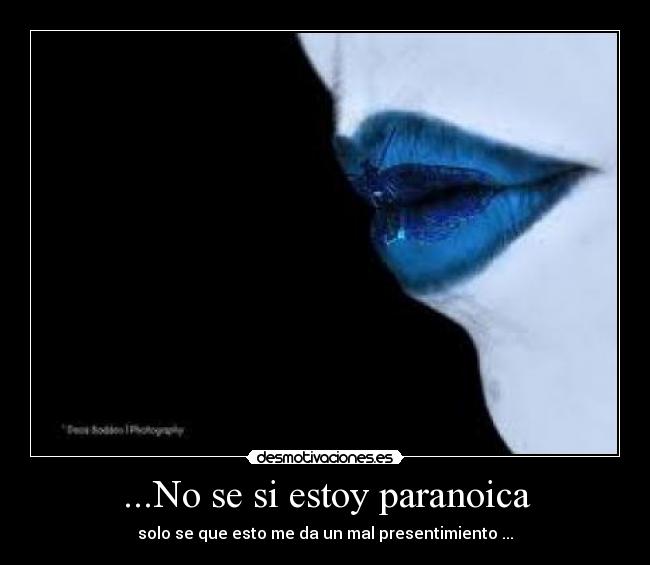 ...No se si estoy paranoica - solo se que esto me da un mal presentimiento ...
