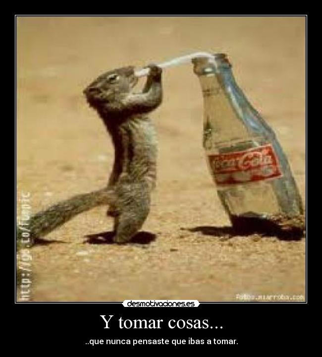 Y tomar cosas... - ..que nunca pensaste que ibas a tomar.