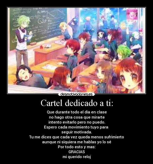 carteles reloj clase pokemo lol romance clase aburrida hambre gracias que risa desmotivaciones