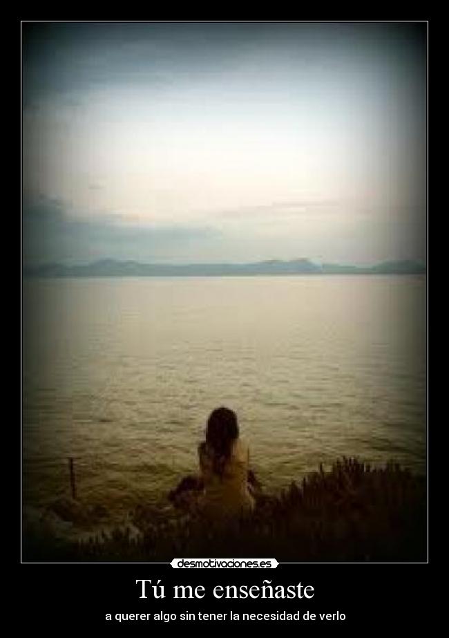 Tú me enseñaste - a querer algo sin tener la necesidad de verlo