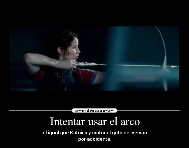 Intentar usar el arco - al igual que Katniss y matar al gato del vecino
por accidente.