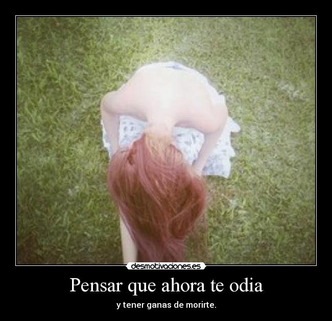 Pensar que ahora te odia - y tener ganas de morirte.
