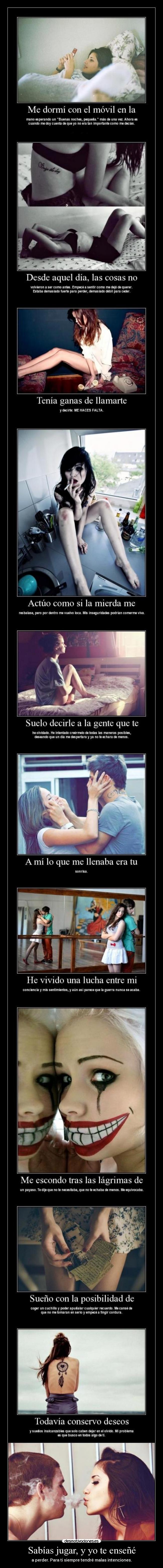 Sabías jugar, y yo te enseñé - 