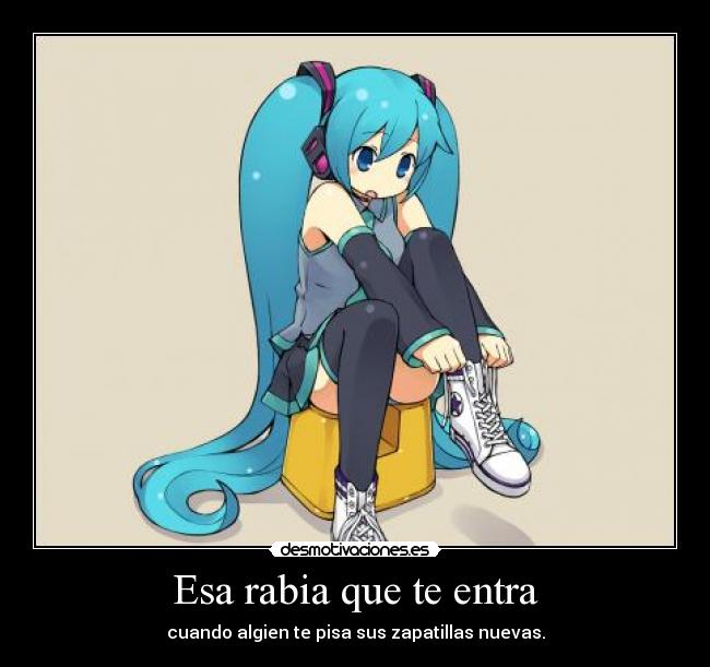 Esa rabia que te entra - cuando algien te pisa sus zapatillas nuevas.