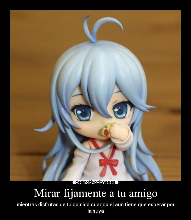 carteles harukaze nigatsu denpa onna que se mas touwa comiendo pizza tengo hambre desmotivaciones