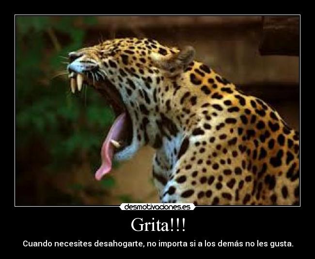 Grita!!! - Cuando necesites desahogarte, no importa si a los demás no les gusta.