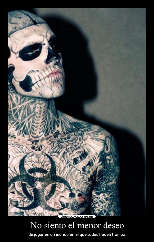 No siento el menor deseo -