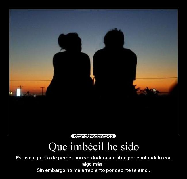 Que imbécil he sido -