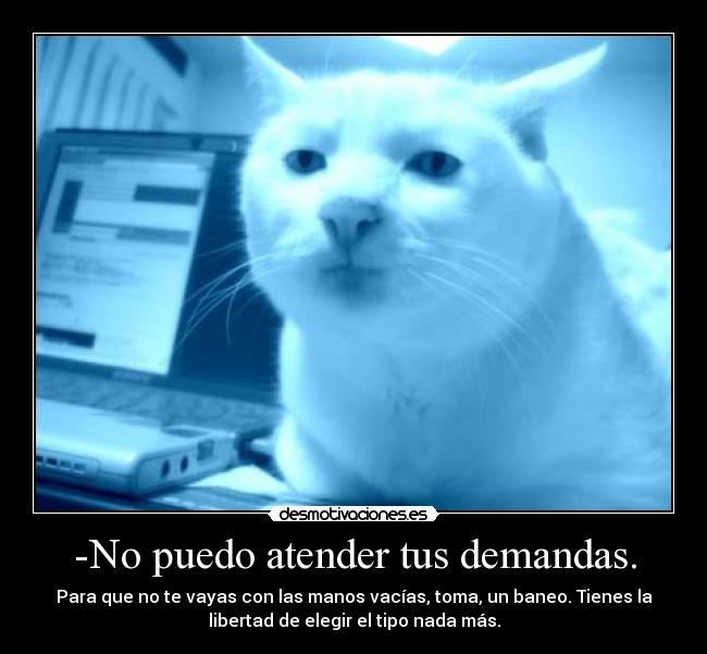 -No puedo atender tus demandas. -