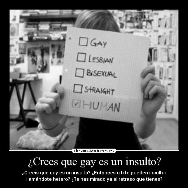 ¿Crees que gay es un insulto? -