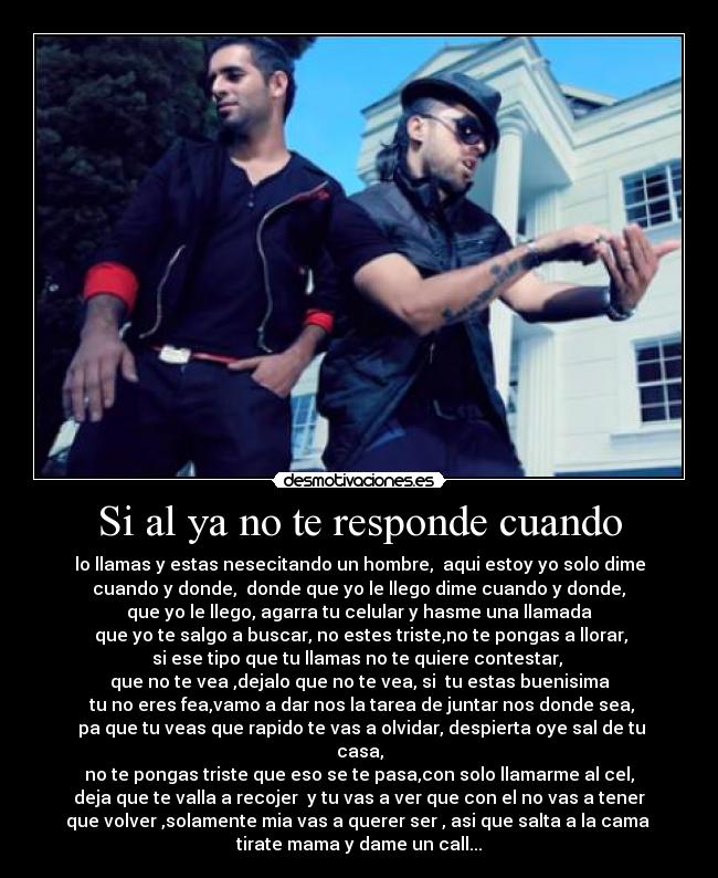 Si al ya no te responde cuando -