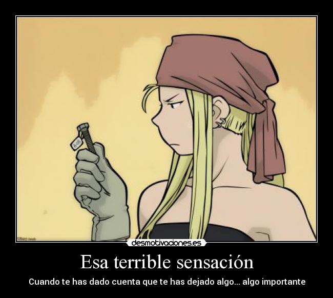 Esa terrible sensación - Cuando te has dado cuenta que te has dejado algo... algo importante