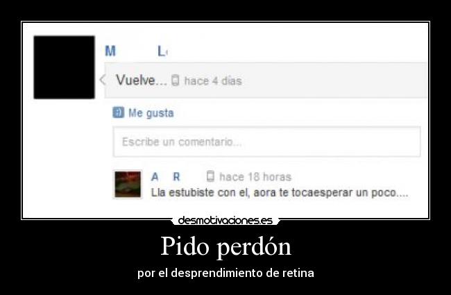 Pido perdón - por el desprendimiento de retina