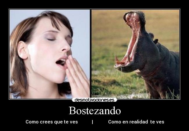 Bostezando - Como crees que te ves            |             Como en realidad  te ves