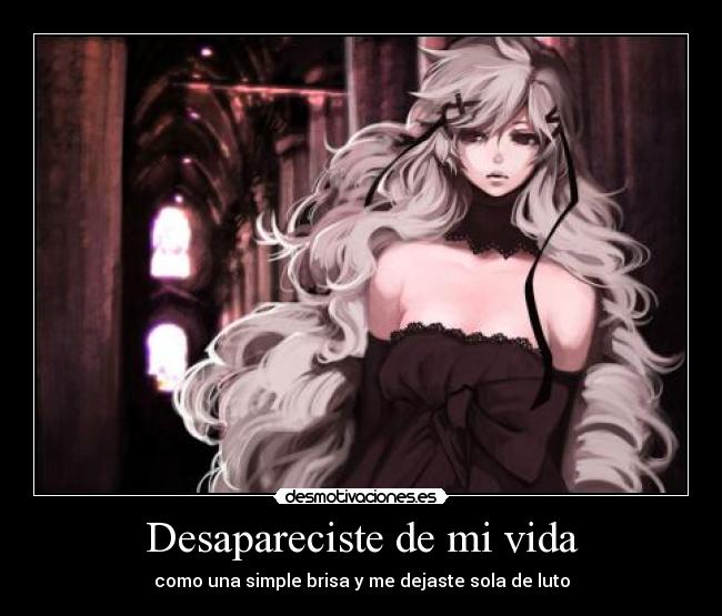 Desapareciste de mi vida - como una simple brisa y me dejaste sola de luto