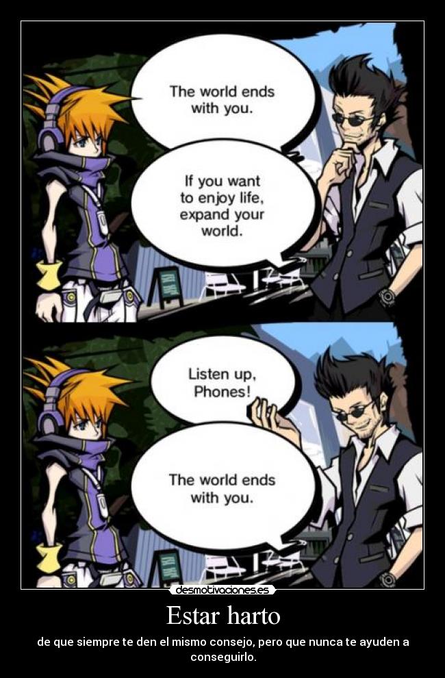 carteles anime videojuego twewy hanekoma siempre decia mismo neku cartel cutre desmotivaciones