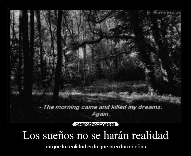 Los sueños no se harán realidad - porque la realidad es la que crea los sueños.