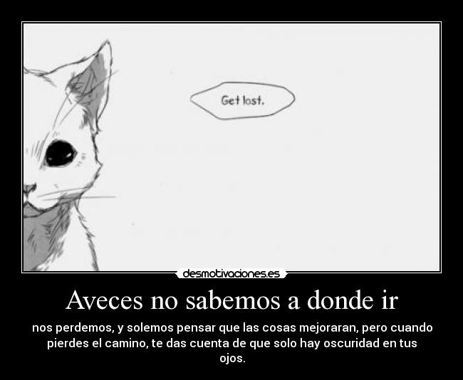 Aveces no sabemos a donde ir -