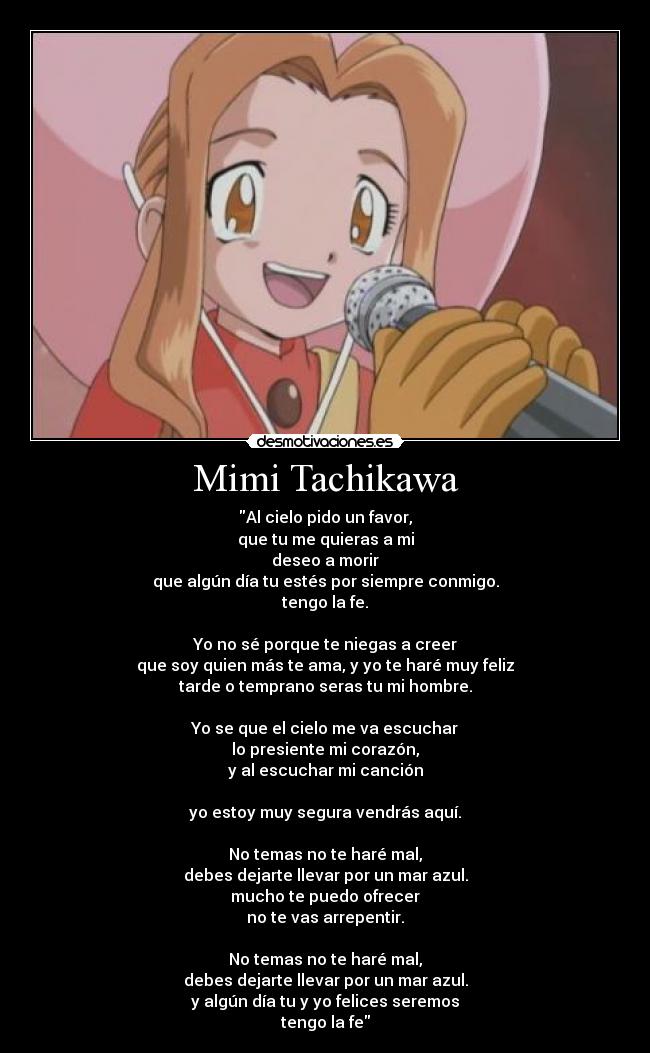 carteles digimon adventure mimi tachikawa desmotivaciones
