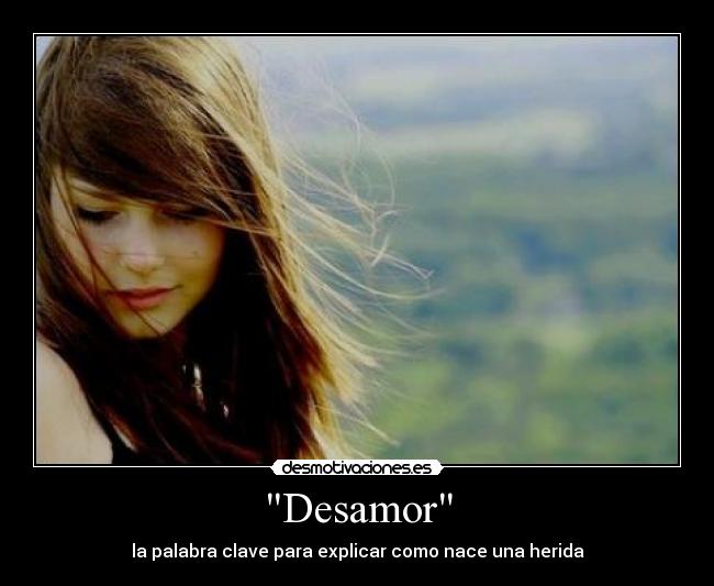 Desamor - la palabra clave para explicar como nace una herida