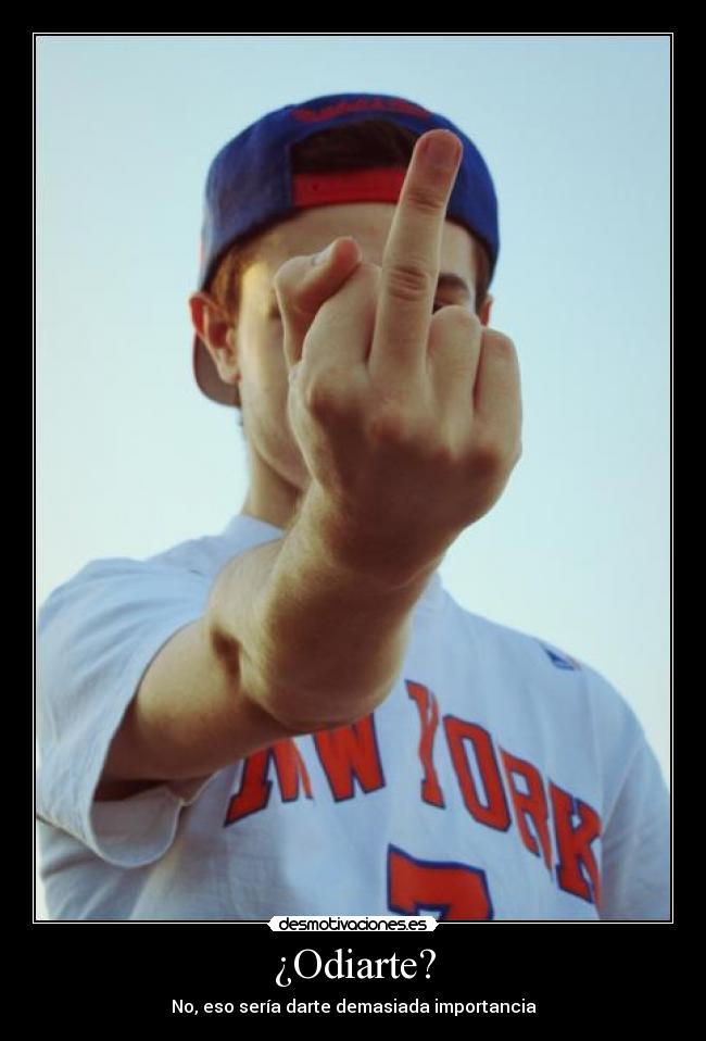 ¿Odiarte? - No, eso sería darte demasiada importancia