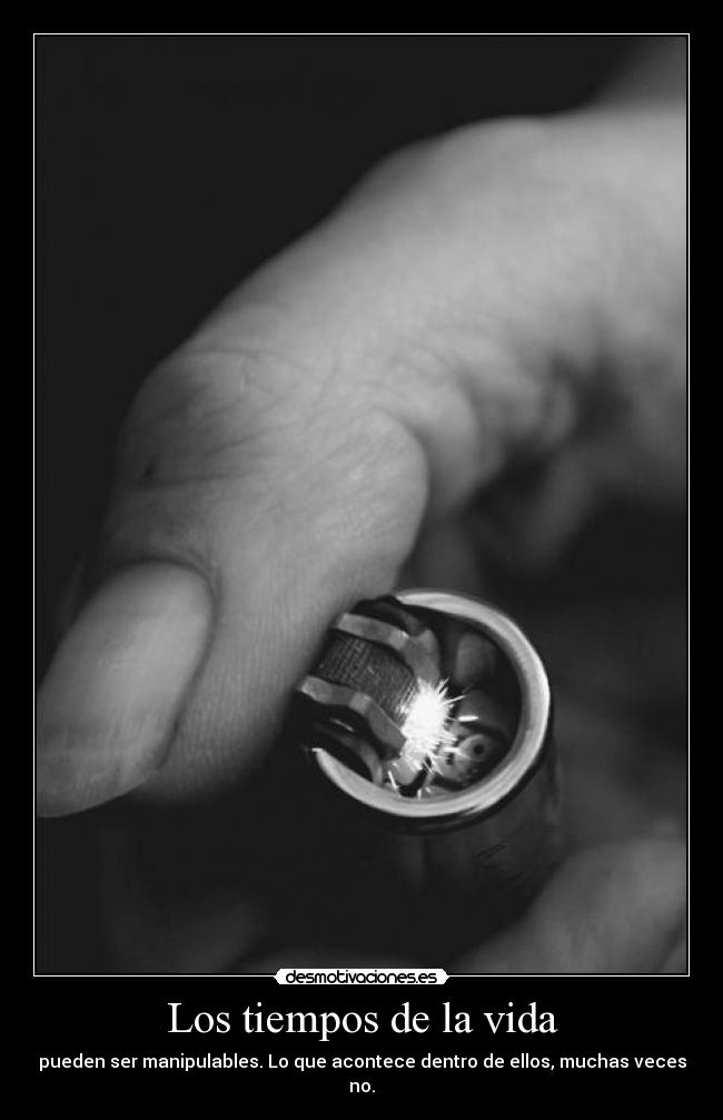 Los tiempos de la vida - pueden ser manipulables. Lo que acontece dentro de ellos, muchas veces no.