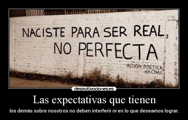 Las expectativas que tienen -