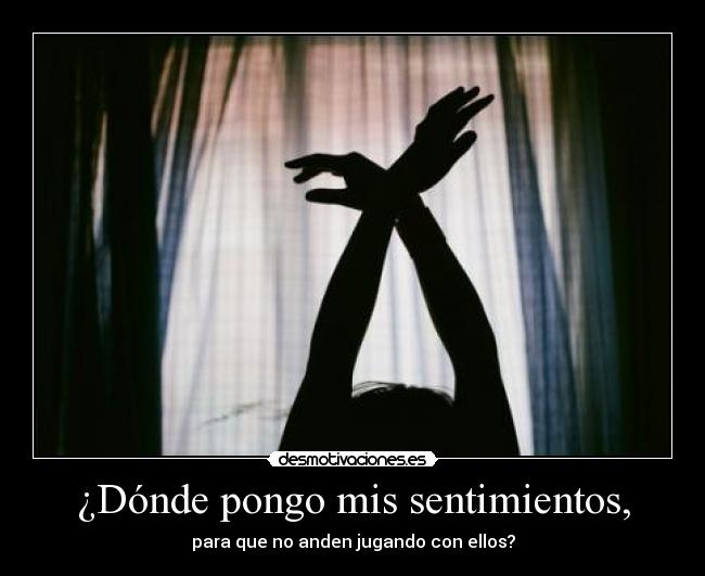 ¿Dónde pongo mis sentimientos, - para que no anden jugando con ellos?