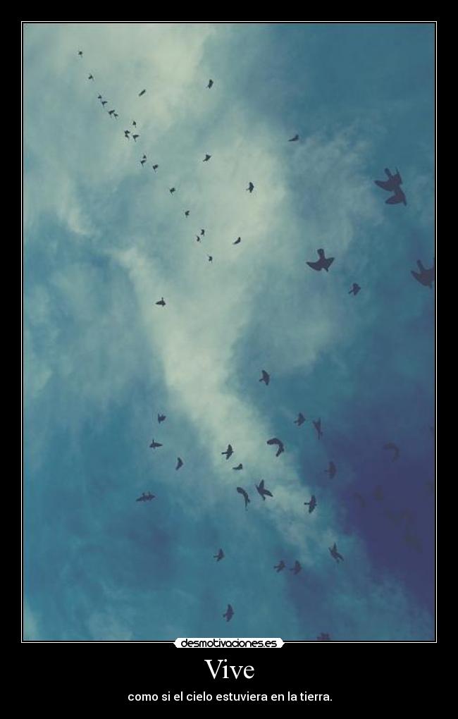 Vive - como si el cielo estuviera en la tierra.