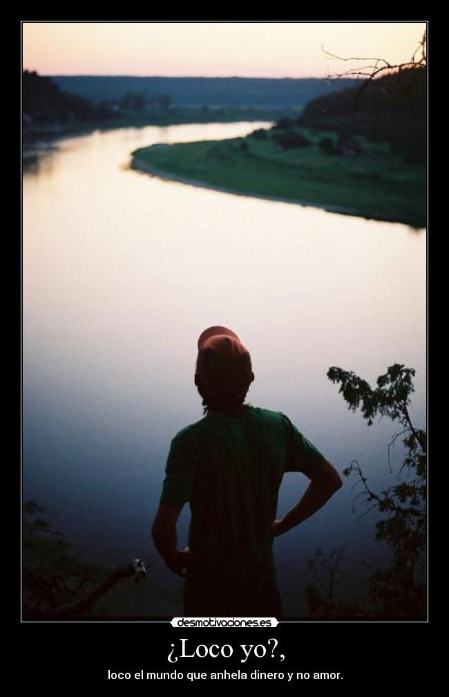 ¿Loco yo?, - loco el mundo que anhela dinero y no amor.
