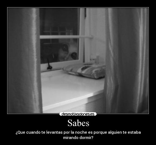 Sabes - ¿Que cuando te levantas por la noche es porque alguien te estaba mirando dormir?