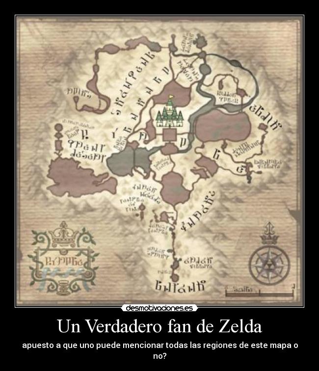 Un Verdadero fan de Zelda - apuesto a que uno puede mencionar todas las regiones de este mapa o no?