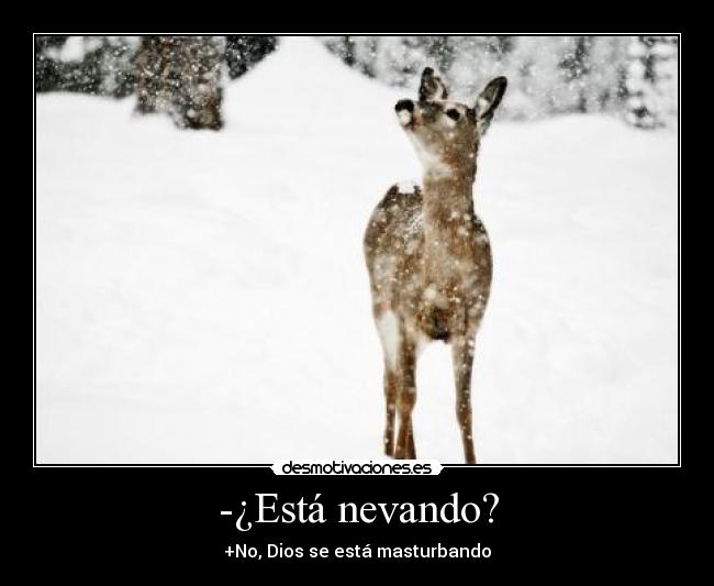 -¿Está nevando? - +No, Dios se está masturbando