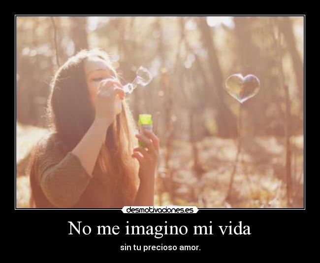 No me imagino mi vida - sin tu precioso amor.