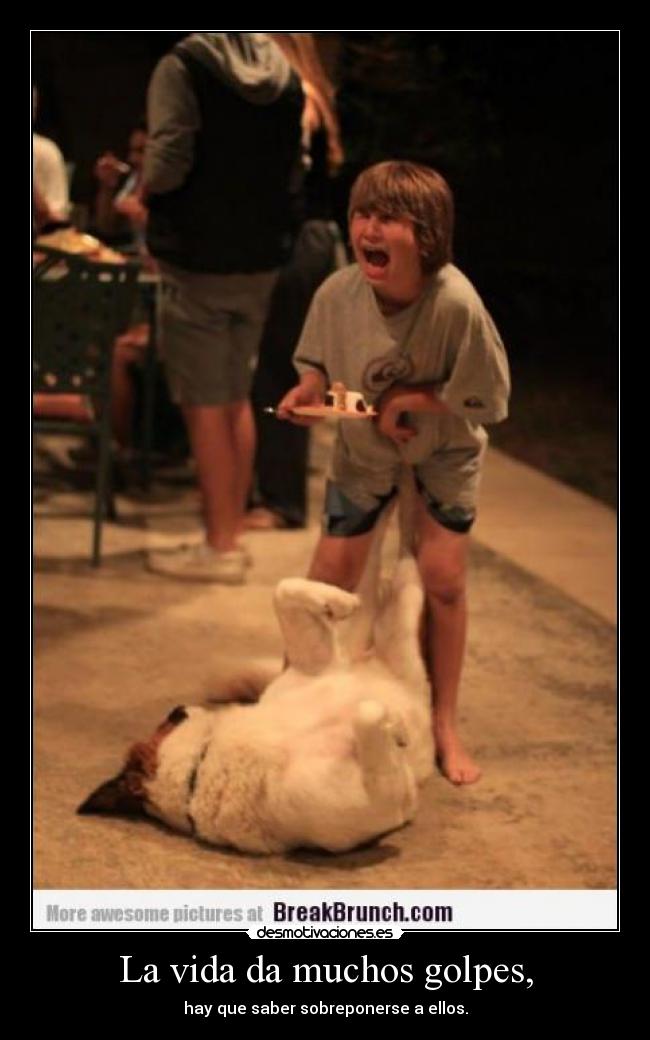 La vida da muchos golpes, -