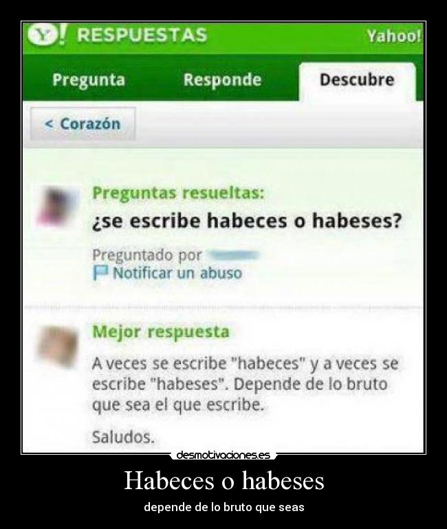 Habeces o habeses -
