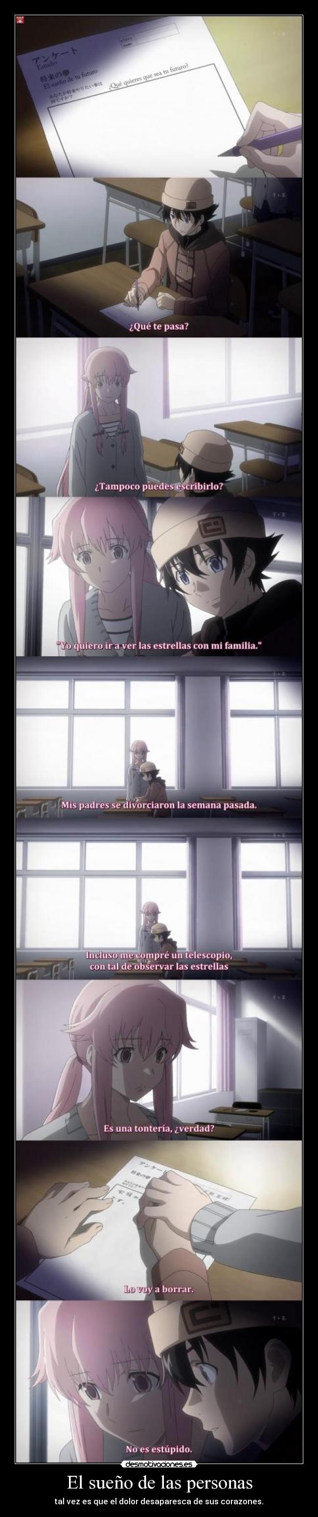 El sueño de las personas - tal vez es que el dolor desaparesca de sus corazones.