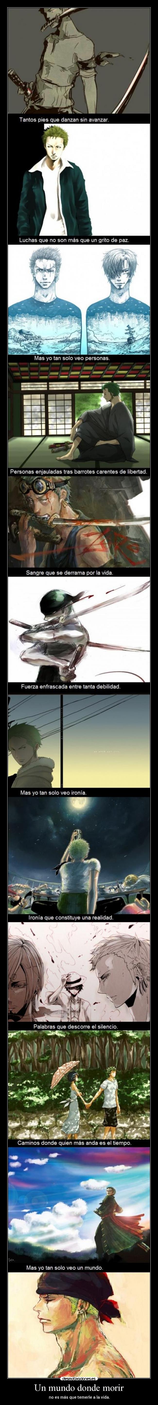 carteles mundo one piece zoro harukaze clanebricin desmotivaciones